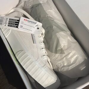 Superga Cream Canvas Sneakers